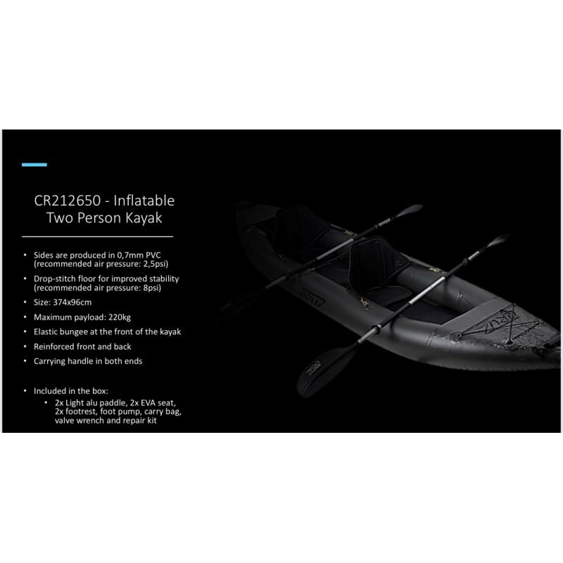 Cruz Cruz Oppblåsbar Kajakk for 2 personer Gjertsen Sport 1 2 3 4 5 6