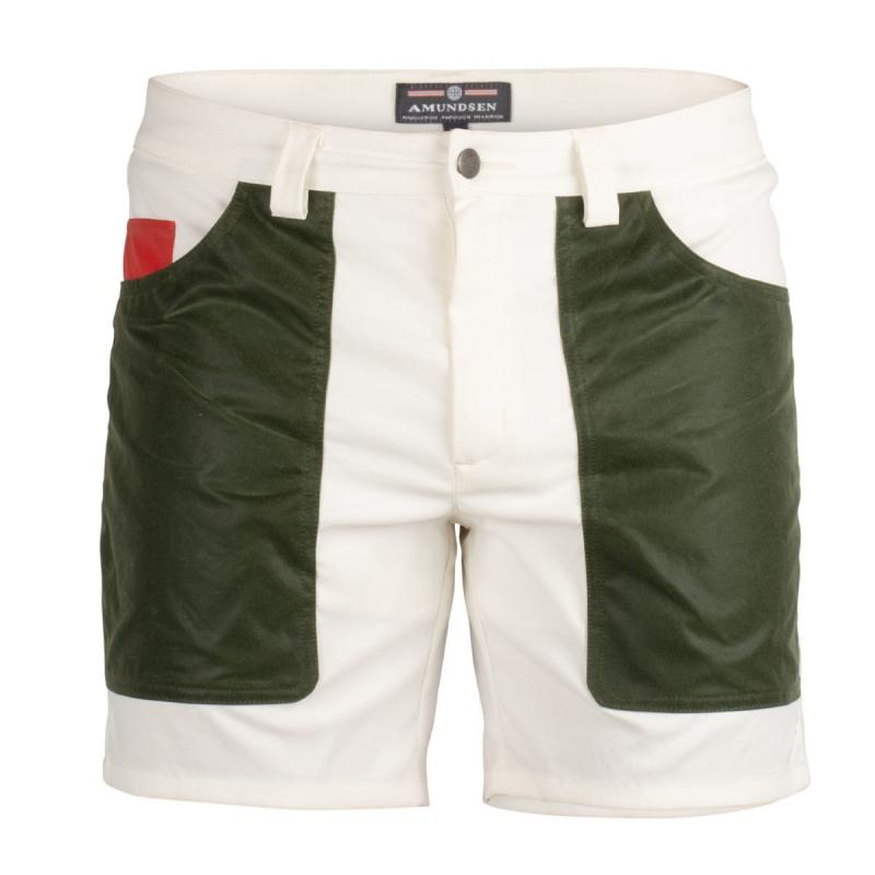 Amundsen Sport Amundsen 7Incher Field Shorts Offwhite-Green mss53.2.012 Gjertsen Sport 1