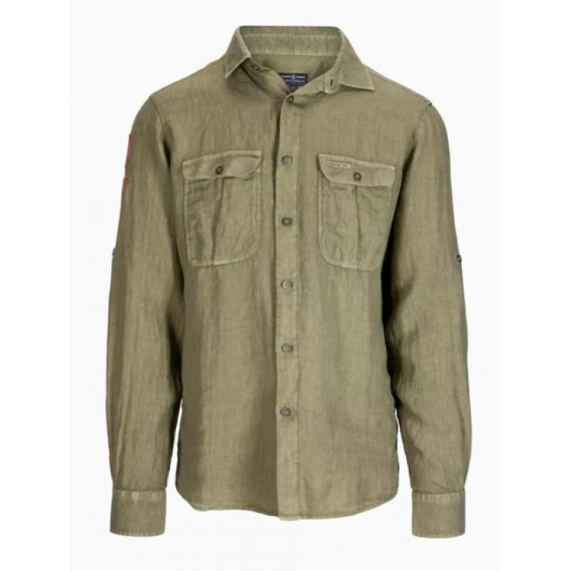 Amundsen Sport Amundsen Safari Linen Shirt Herre Oliven msh58.2 Gjertsen Sport 1
