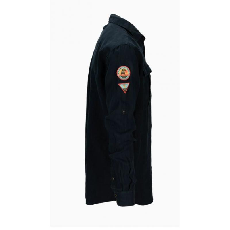 Amundsen Sport Amundsen Safari Linen Shirt Herre Navy msh58.2 Gjertsen Sport 9